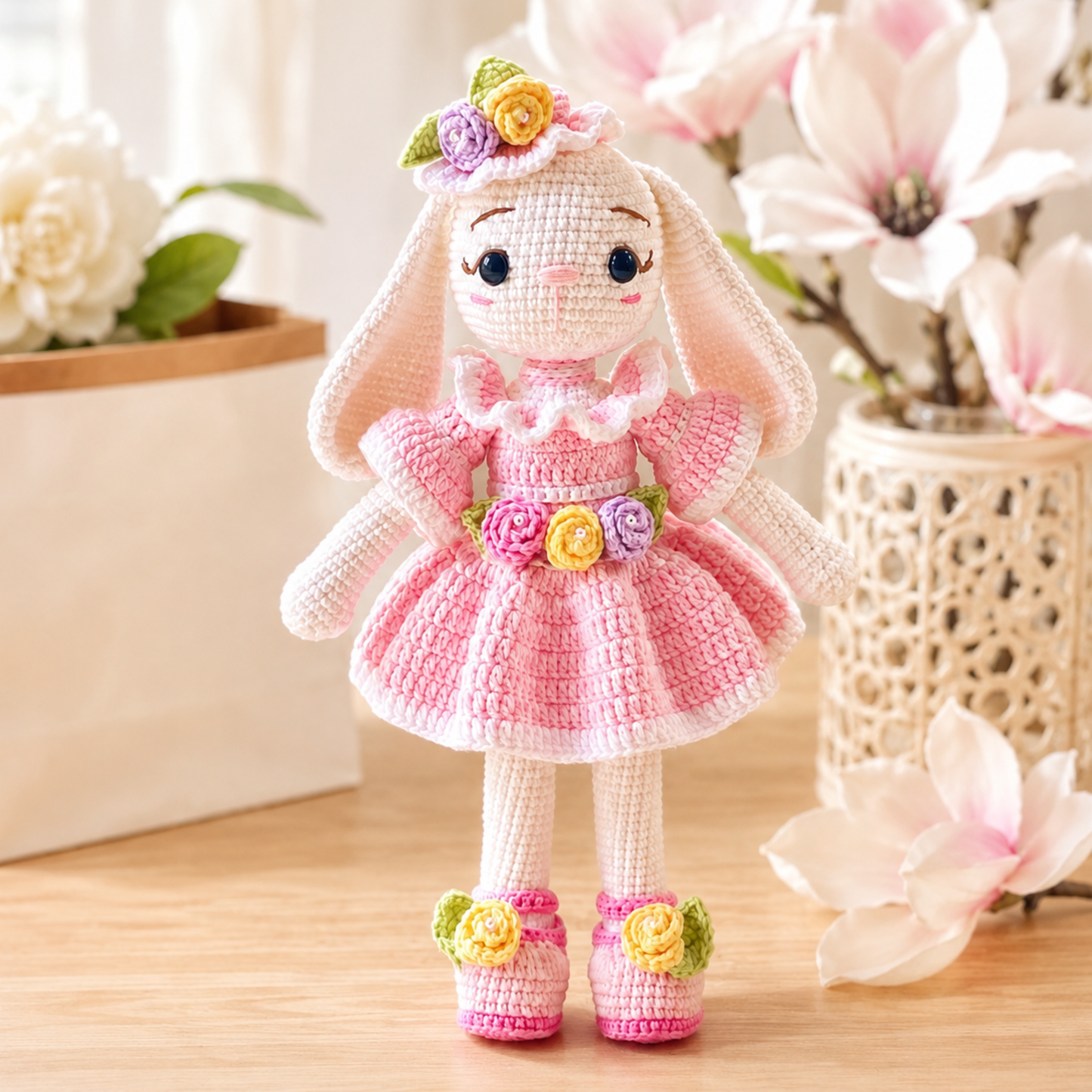 Crochet Ellie Bunny Pattern: Amigurumi Doll with Removable Outfit