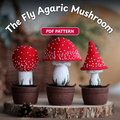 Crochet Fly Agarics in the Basket Pattern