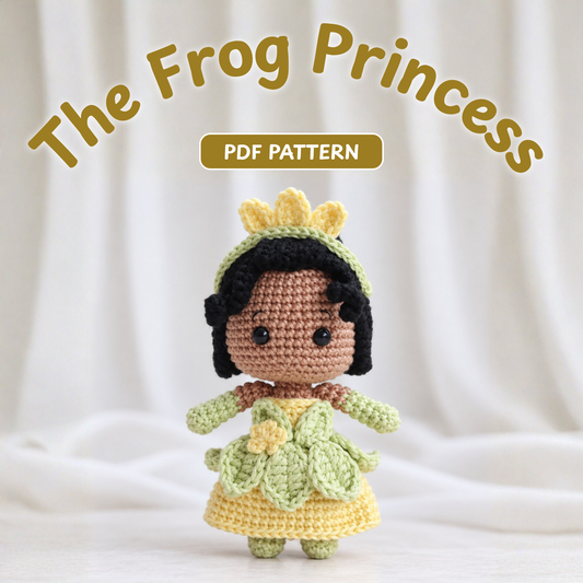 Crochet Frog Princess Miniature Doll Pattern (Bundle 8 in 1)