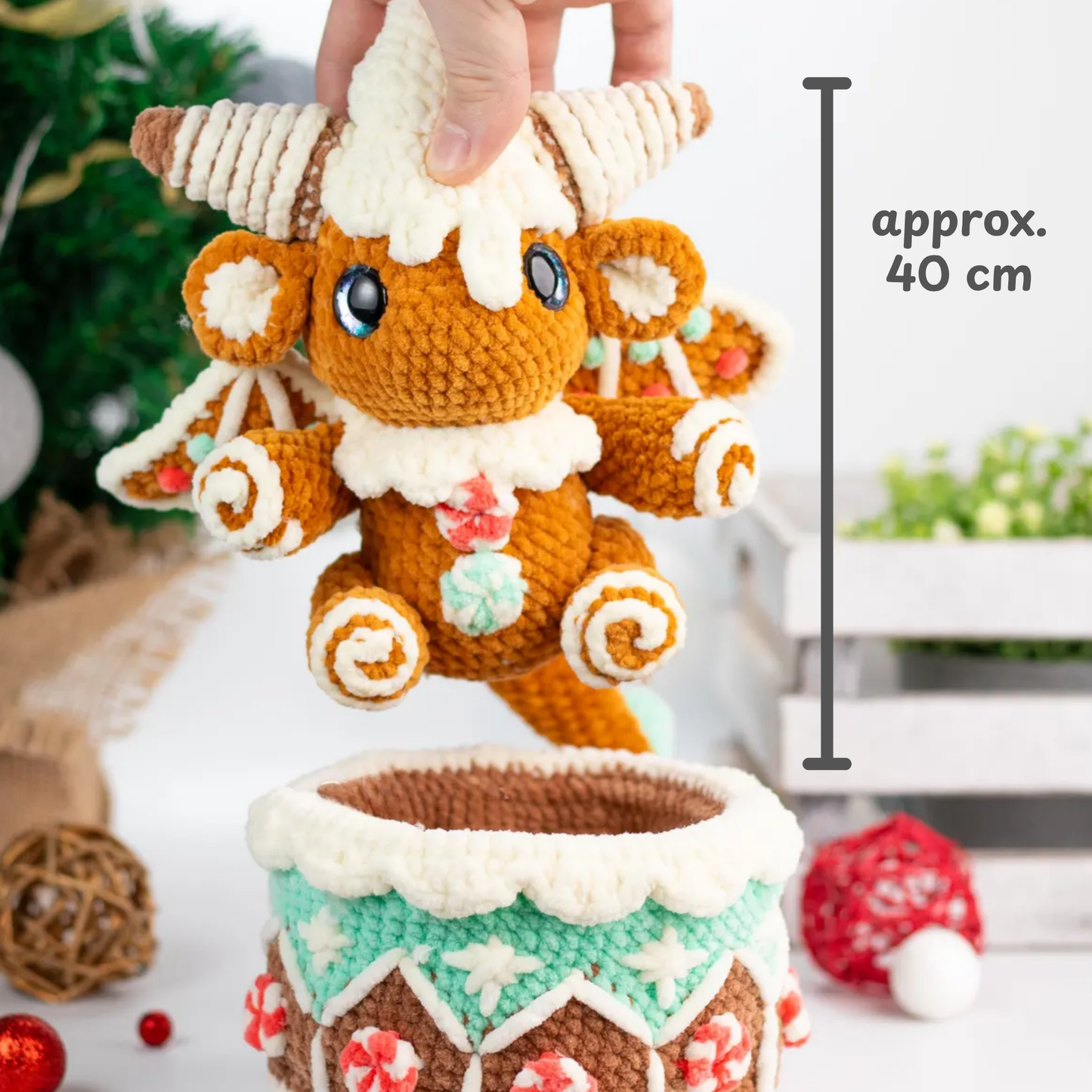 Crochet Gingerbread Dragon Amigurumi Pattern