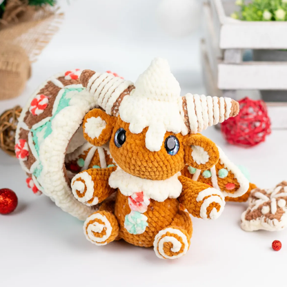 Crochet Gingerbread Dragon Amigurumi Pattern