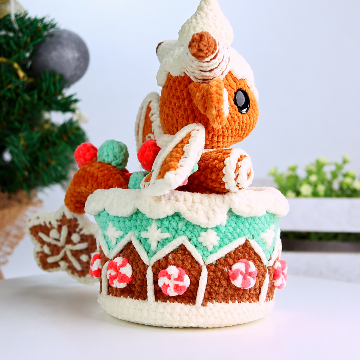 Crochet Gingerbread Dragon Amigurumi Pattern