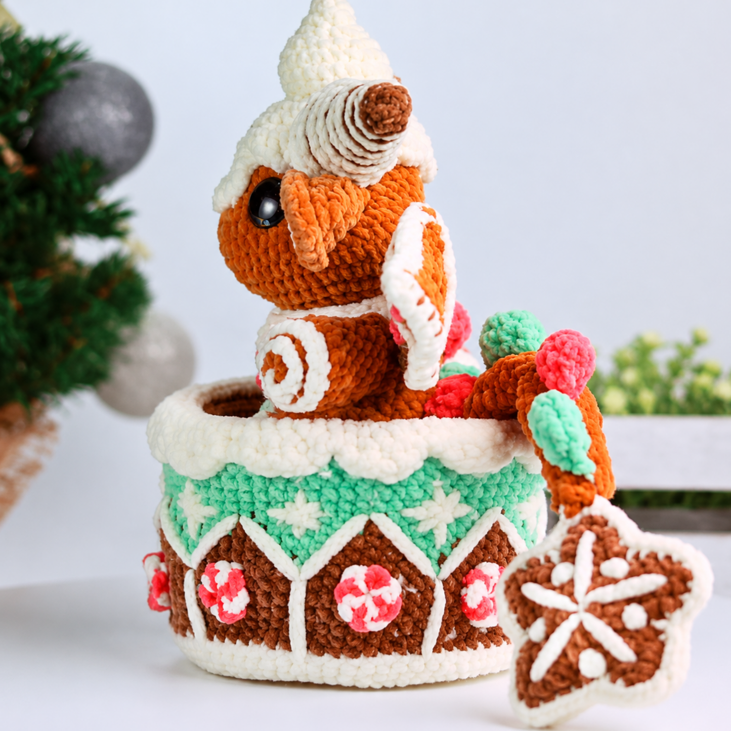 Crochet Gingerbread Dragon Amigurumi Pattern