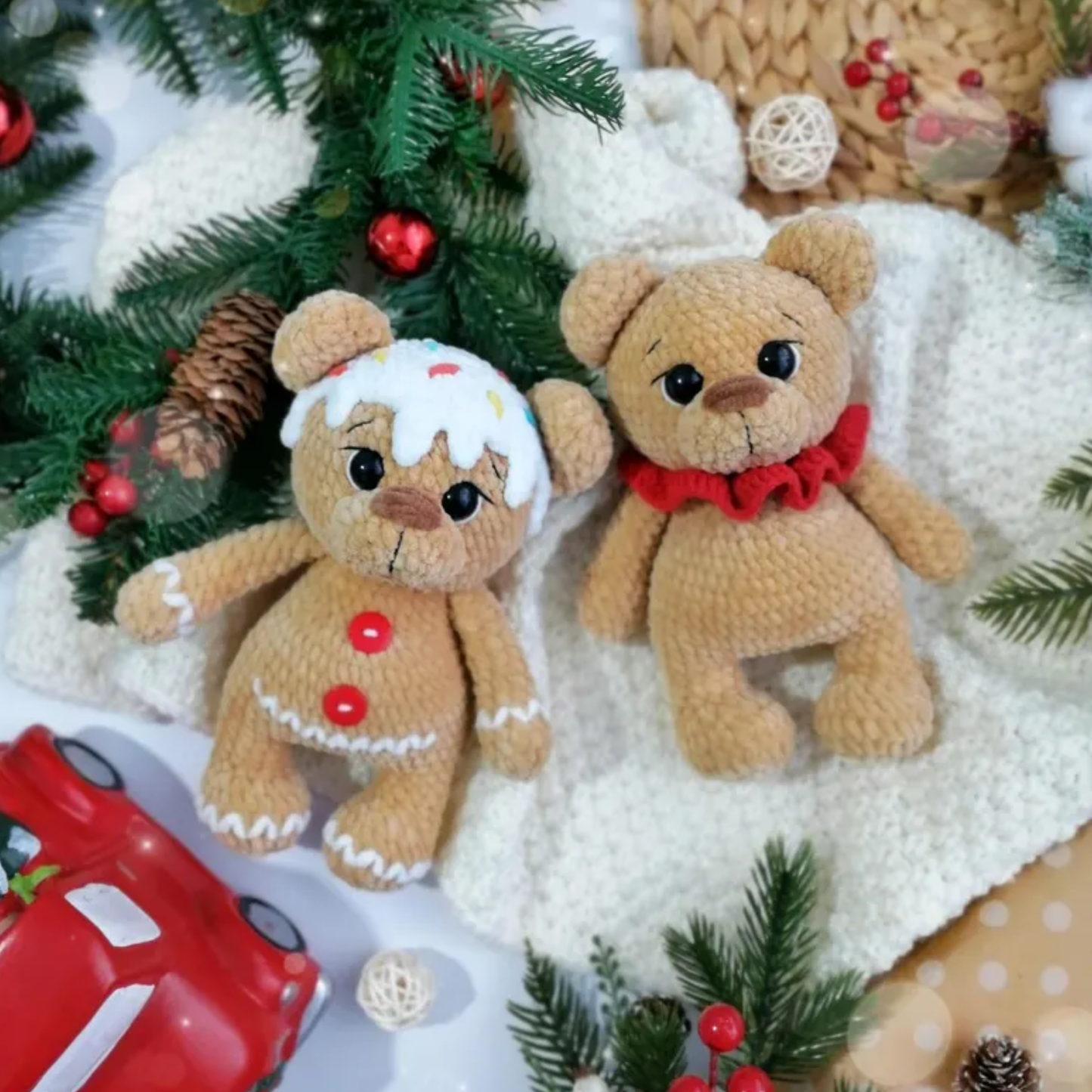 Crochet Gingerbread Bear Pattern (Bear and Gingerbread Versions)