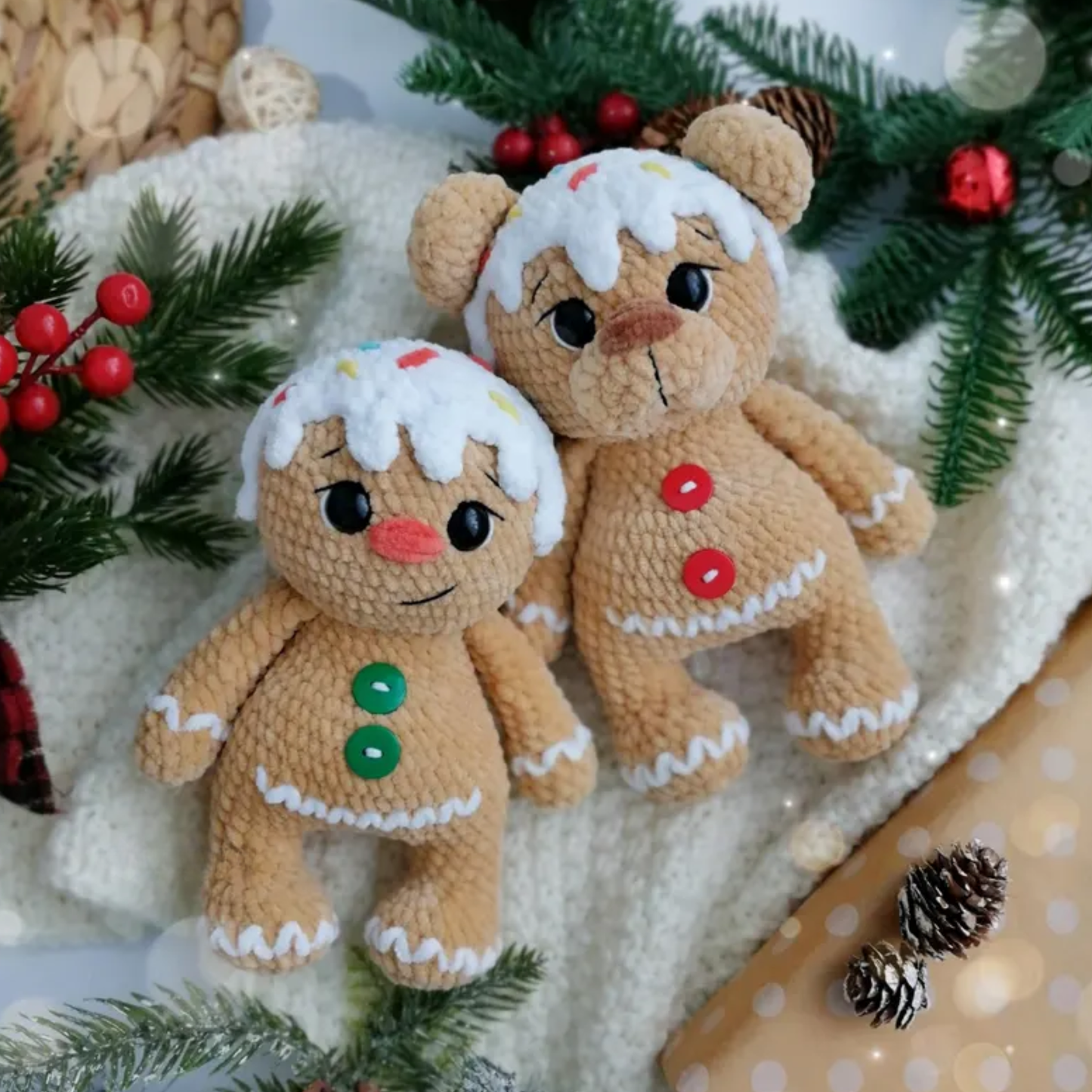 Crochet Gingerbread Bear Pattern (Bear and Gingerbread Versions)
