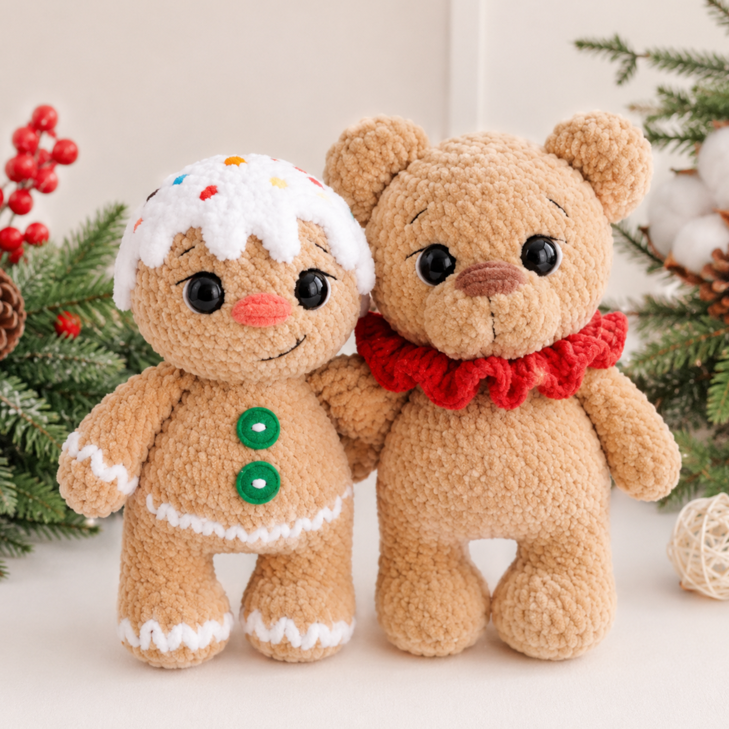 Crochet Gingerbread Bear Pattern (Bear and Gingerbread Versions)