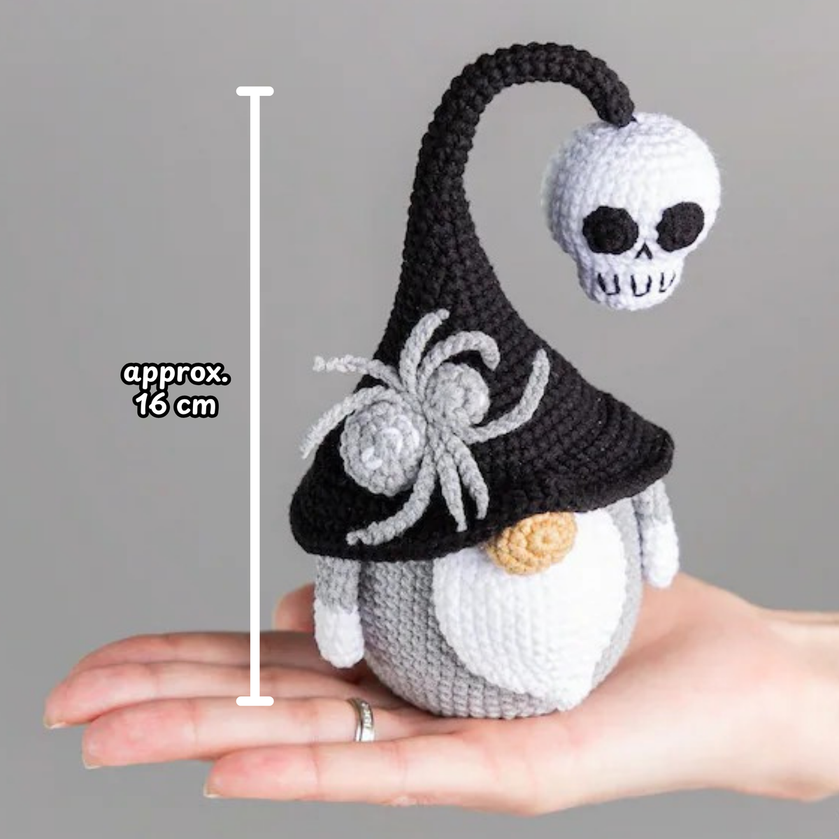 Crochet Halloween Gnome and Spider Amigurumi Pattern (with Skull)