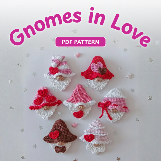 Crochet Gnome in Love Valentine's Day Pattern (Set of 2)