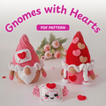 Crochet Gnome with Hearts Valentine's Day Pattern (Set of 7)