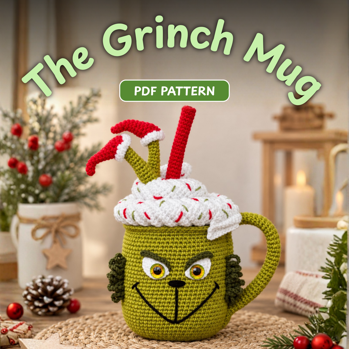 Crochet Grinch Mug Amigurumi Pattern