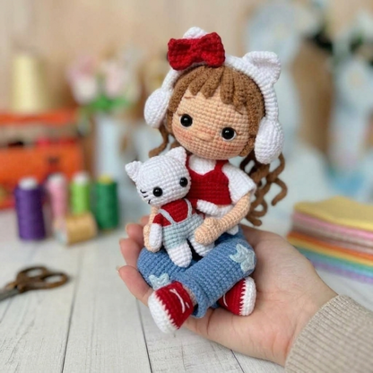 Crochet Hailey and Little Cat Pattern
