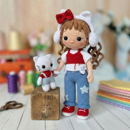 Crochet Hailey and Little Cat Pattern