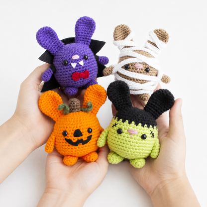 Crochet Halloween Bunny Amigurumi Pattern (4 Costumes)