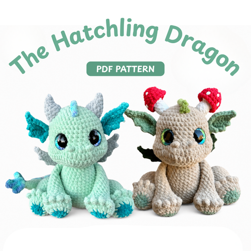 Crochet Dragon Hatchling Pattern (Big and Fluffy + Tiny Lite)