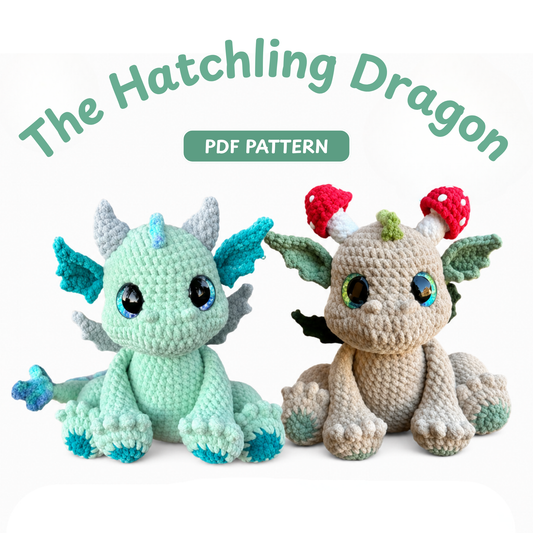 Crochet Dragon Hatchling Pattern (Big and Fluffy + Tiny Lite)