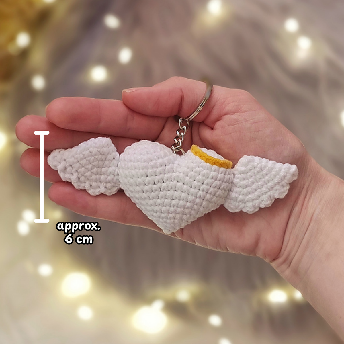 Crochet Heart Keychains Devil Angel Pattern