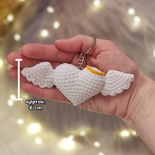 Crochet Heart Keychains Devil Angel Pattern