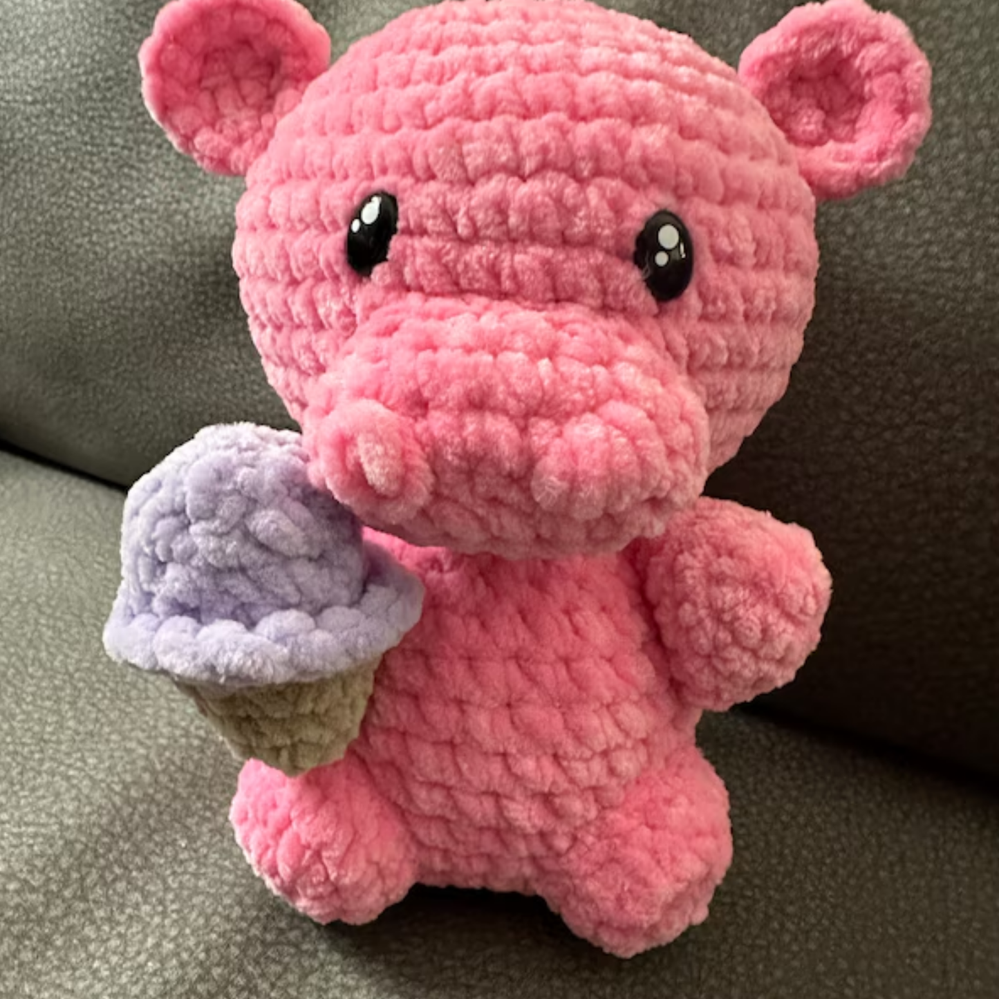 Crochet Hippo and His Ice Cream Pattern