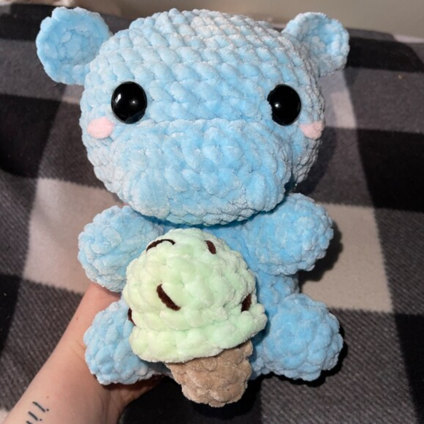 Crochet Hippo and His Ice Cream Pattern