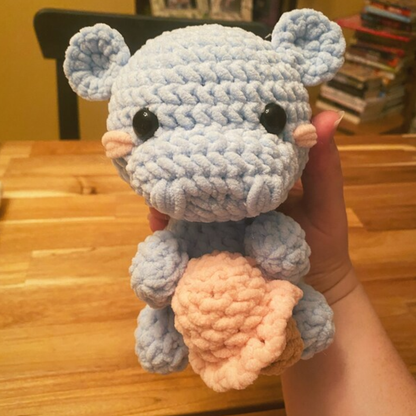 Crochet Hippo and His Ice Cream Pattern