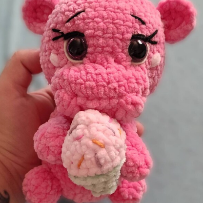 Crochet Hippo and His Ice Cream Pattern