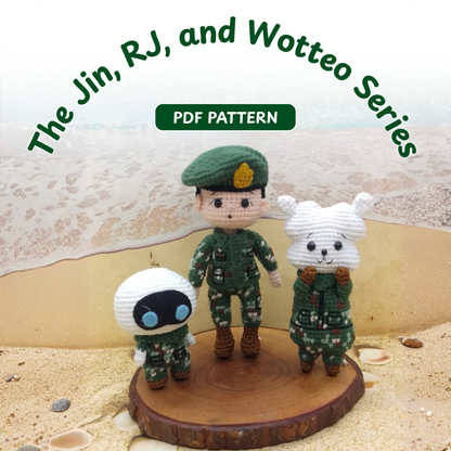 Crochet Jin BTS Military Pattern