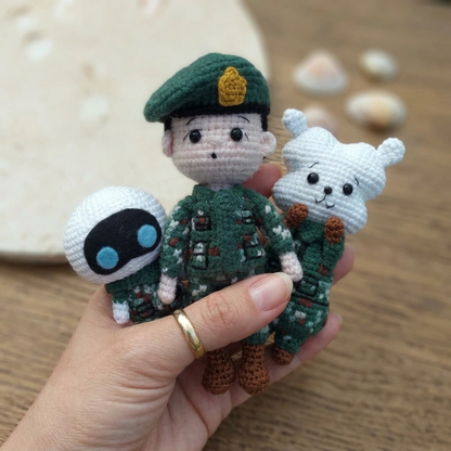 Crochet Jin BTS Military Pattern