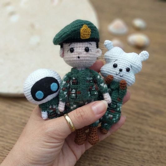 Crochet Jin BTS Military Pattern