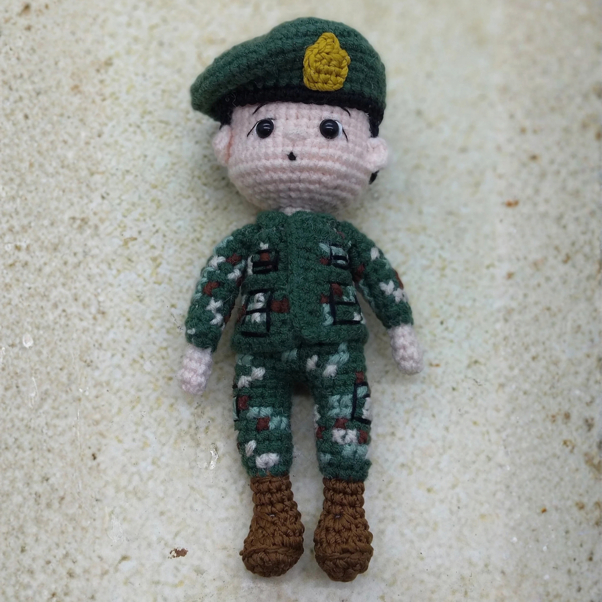 Crochet Jin BTS Military Pattern
