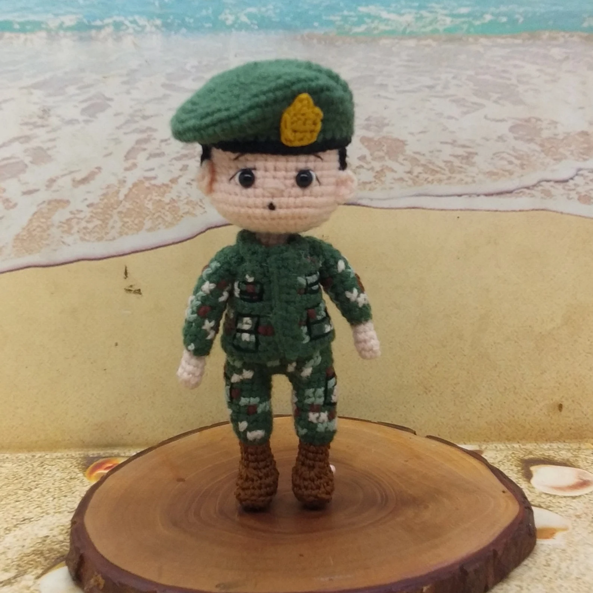 Crochet Jin BTS Military Pattern