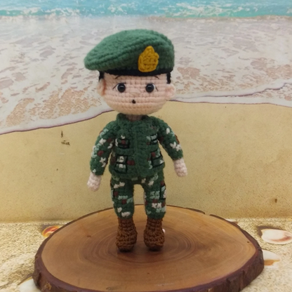 Crochet Jin BTS Military Pattern