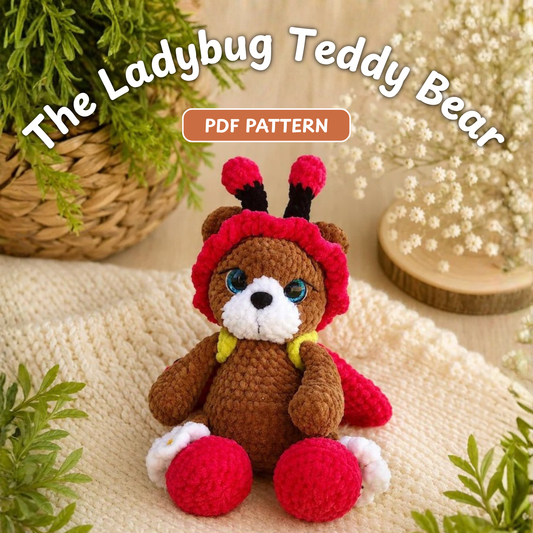 Crochet Ladybug Teddy Bear Amigurumi Pattern