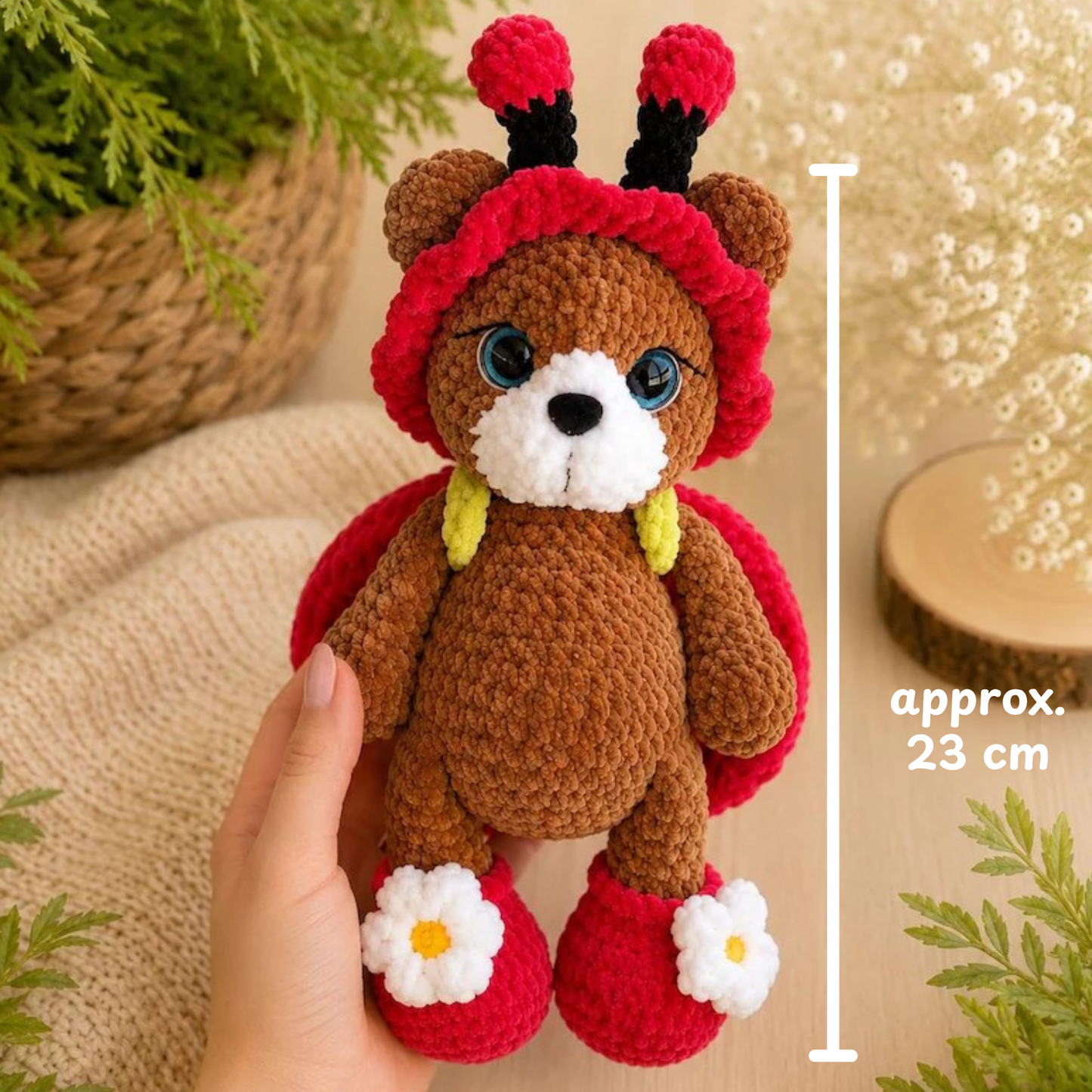 Crochet Ladybug Teddy Bear Amigurumi Pattern