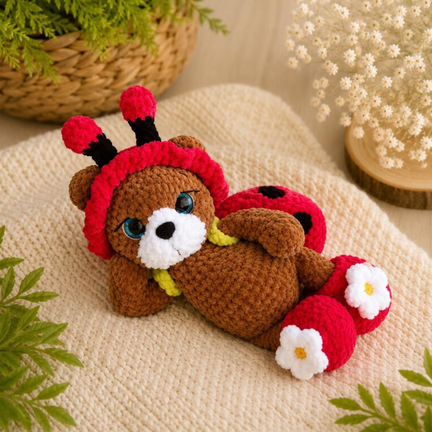 Crochet Ladybug Teddy Bear Amigurumi Pattern