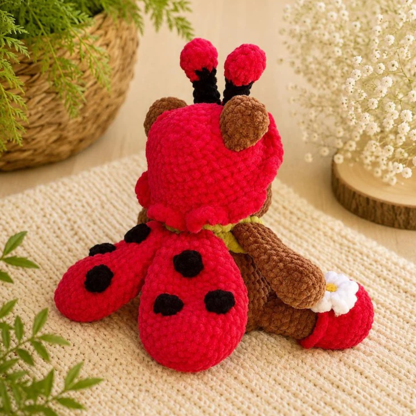 Crochet Ladybug Teddy Bear Amigurumi Pattern