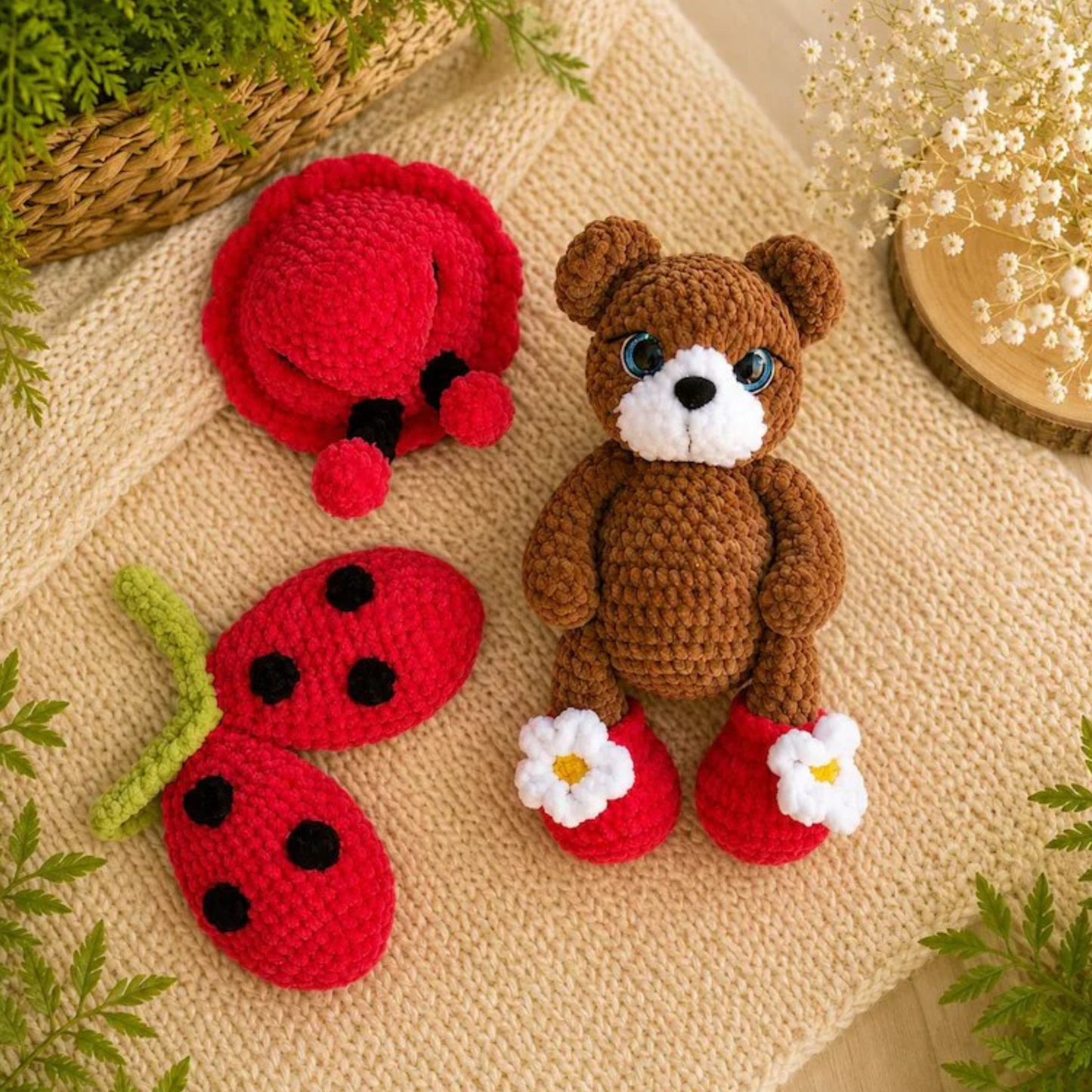 Crochet Ladybug Teddy Bear Amigurumi Pattern