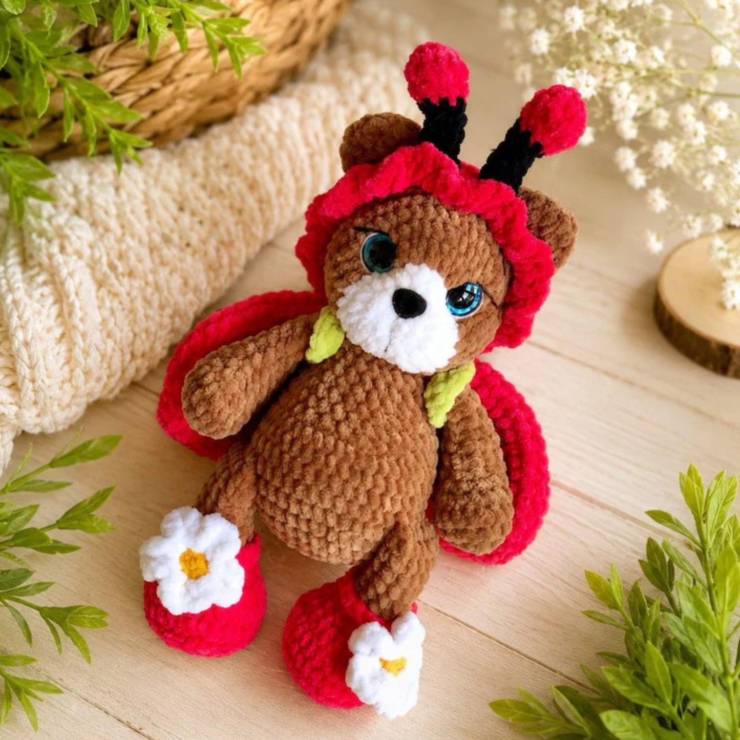 Crochet Ladybug Teddy Bear Amigurumi Pattern