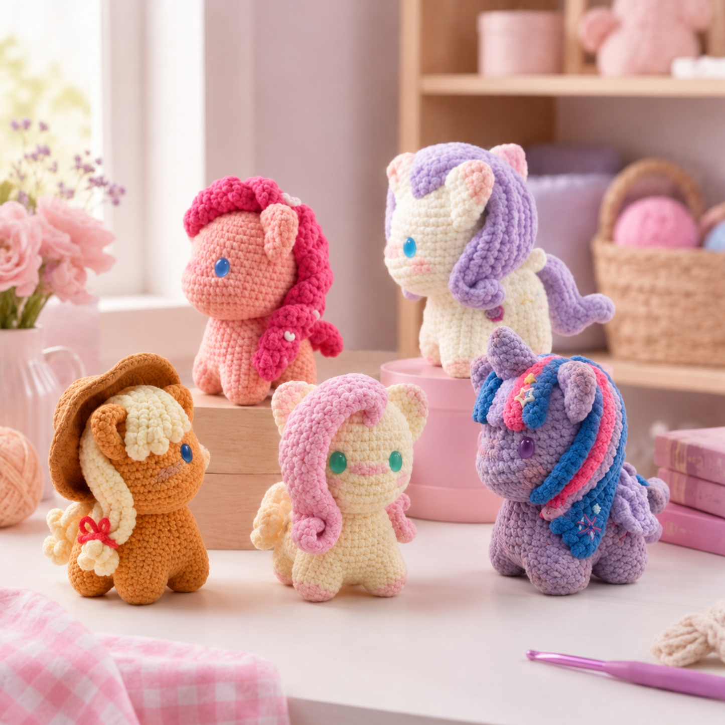 Crochet Fantasy Pony Amigurumi Pattern (6 Characters)