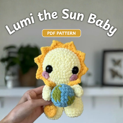 Lumi the Sun Baby Crochet Pattern (Amigurumi with Planet Earth)