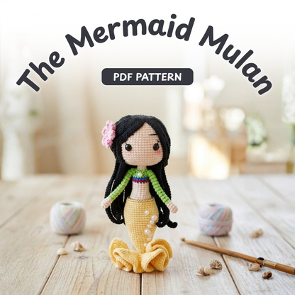 Crochet Mermaid Princess Mulan Doll Pattern
