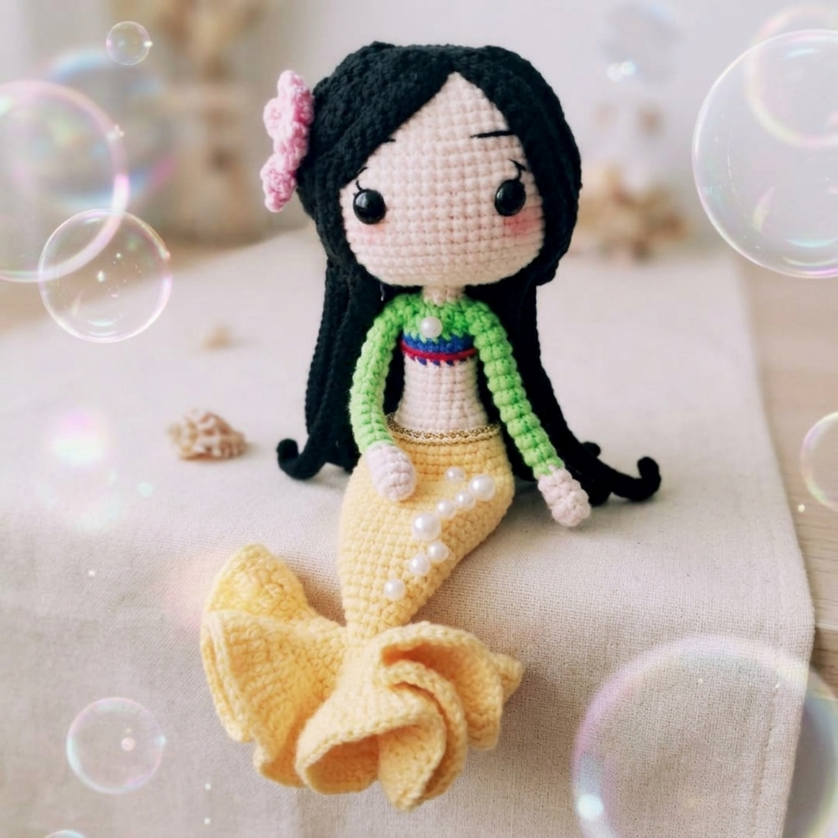 Crochet Mermaid Princess Mulan Doll Pattern