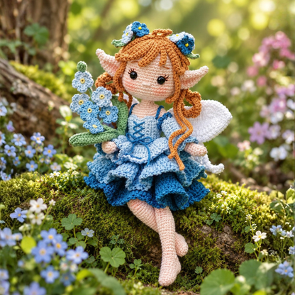 Crochet Mila the Forget-Me-Not Fairy Doll Pattern