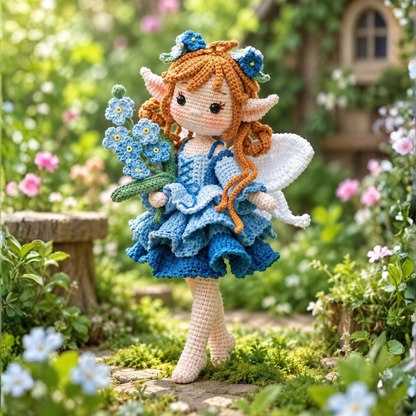 Crochet Mila the Forget-Me-Not Fairy Doll Pattern