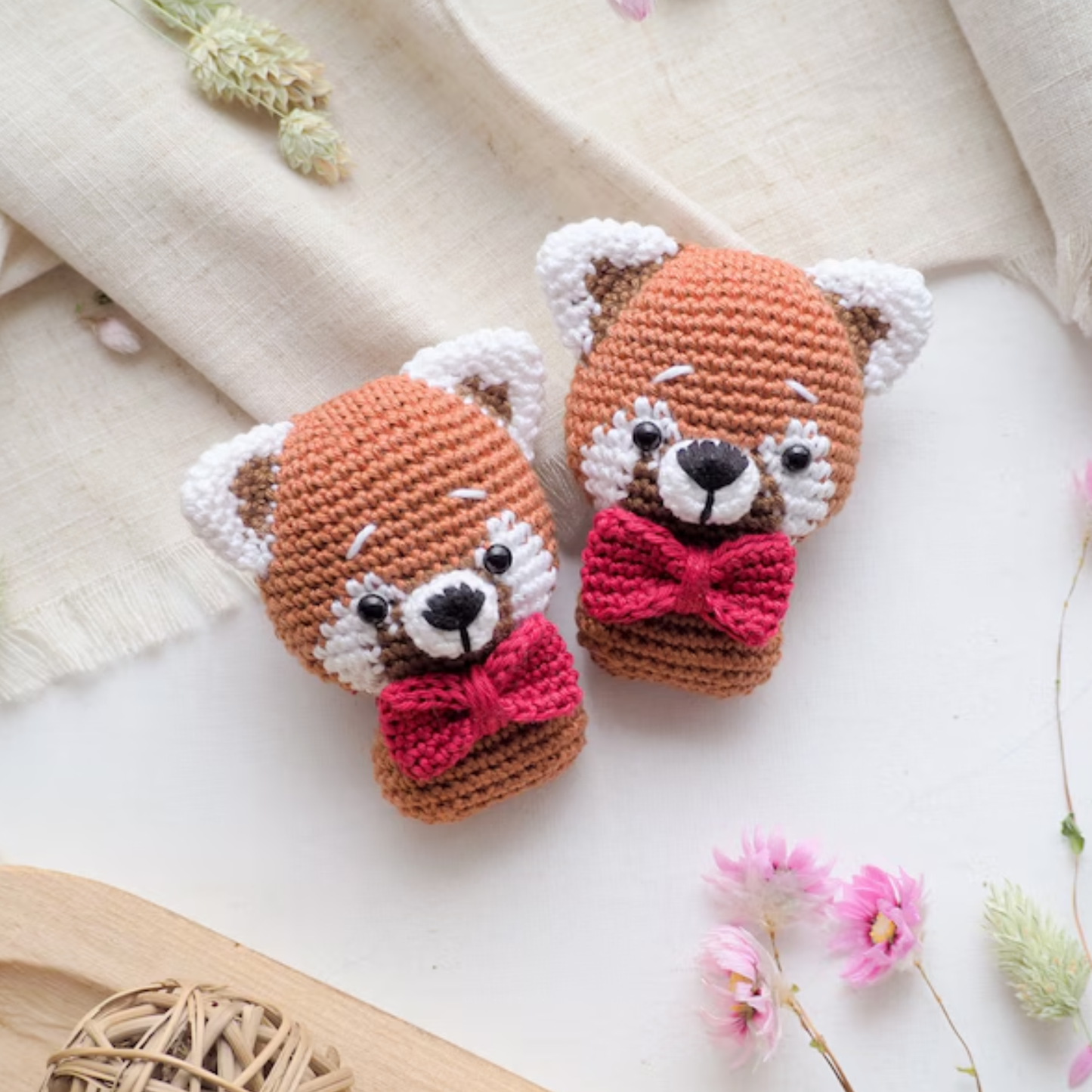 Crochet Mini Animals Pattern (Dog, Flamingo, Unicorn, Cat, Red Panda, Raccoon)