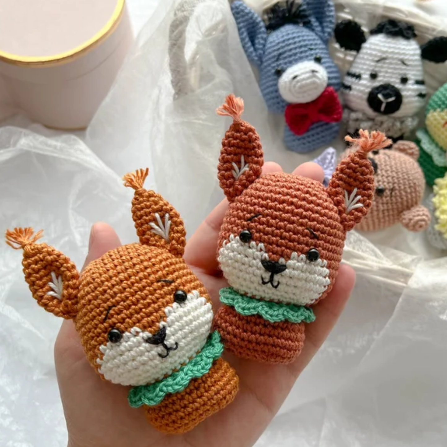 Crochet Mini Animal Toy Pattern (Donkey, Squirrel, Mouse, Snake, Beaver, Zebra)