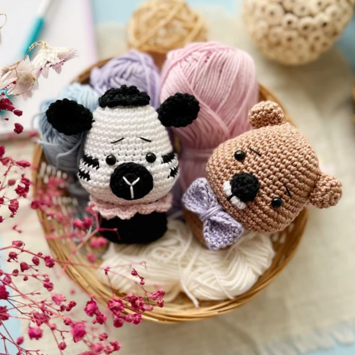 Crochet Mini Animal Toy Pattern (Donkey, Squirrel, Mouse, Snake, Beaver, Zebra)