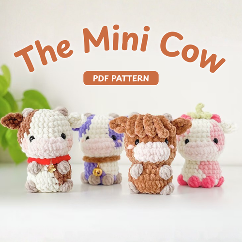 Crochet No Sew Cow Amigurumi Pattern (4-in-1)
