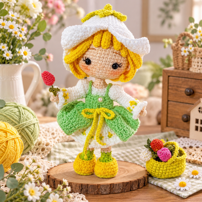 Crochet Mint Tulip Chibi Doll Pattern