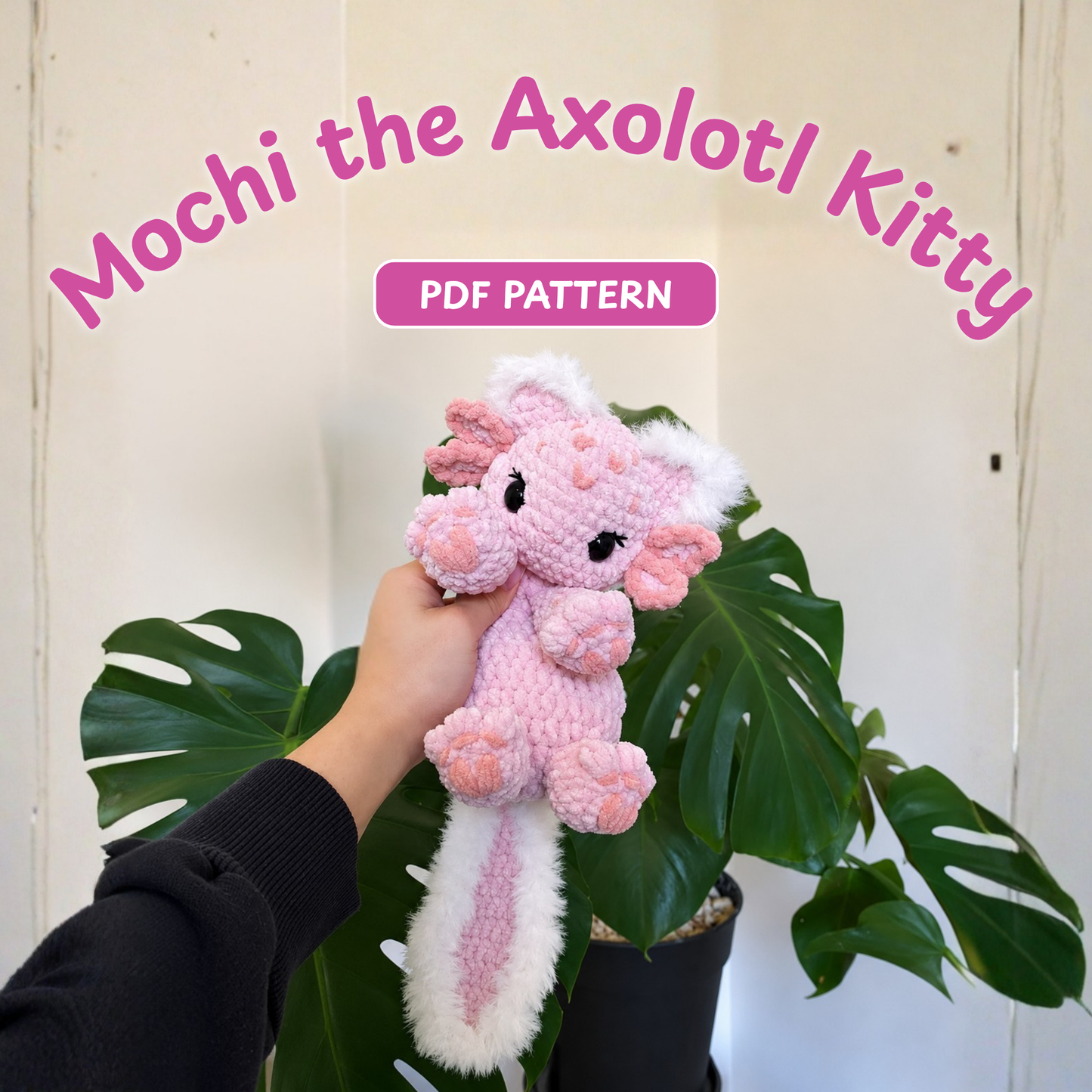Crochet Mochi the Axolotl Kitty Pattern
