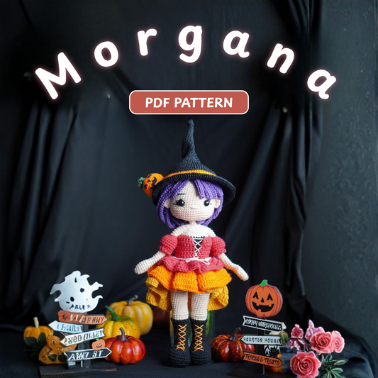 Crochet MORGANA Halloween Doll Pattern